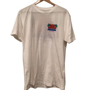 Men's Spring Break T-Shirt Budweiser RSVLTS‎ Bud Paradise '91 Beer White - Large
